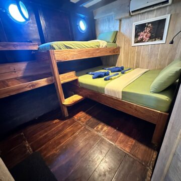 Croisière plongée komodo wunderpus bateau cabine lits superposés