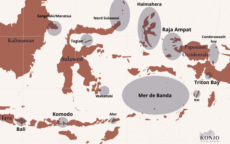 cartes les plus belles destinations croisière plongée indonésie
